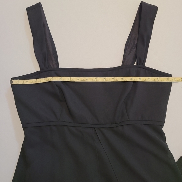 David's Bridal Black Full Length Bridesmaid Gown Size 10 - Picture 9 of 10